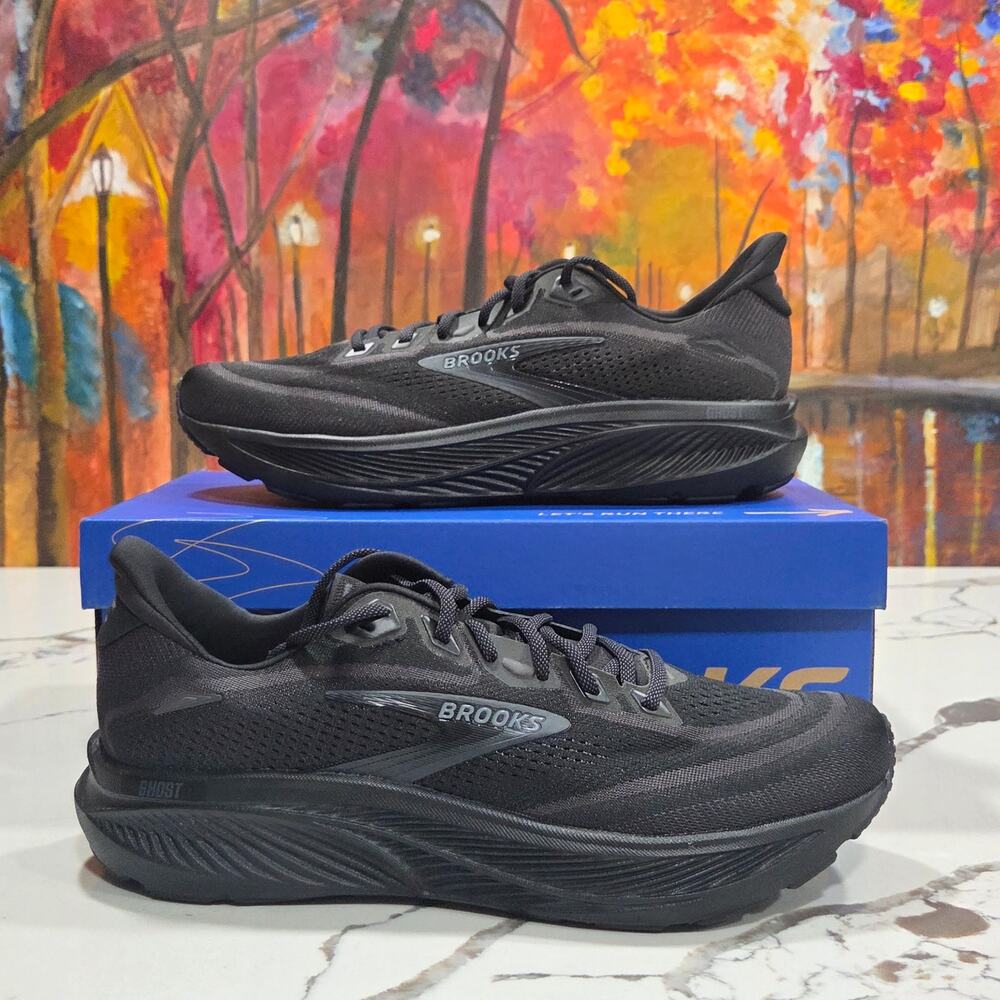 Brooks Ghost 18 Triple Black Ebony Men's Size 12 Road Running Shoes